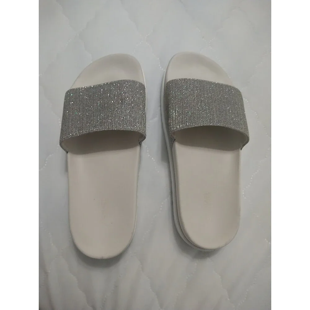 Michael Kors platform Embellished Bling Slides Size 8 Y2K City Boho Beachy